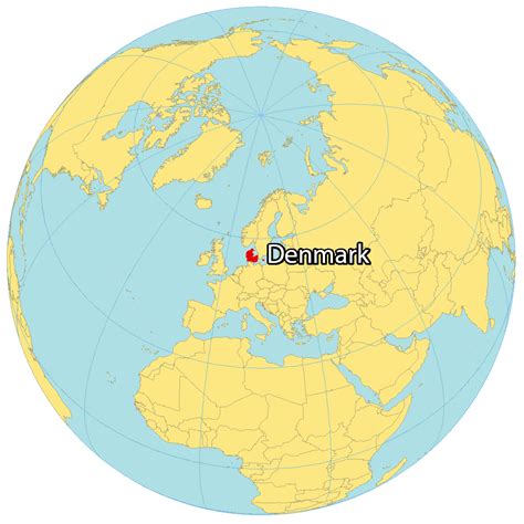 World Map with Denmark highlighted